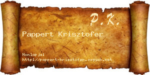 Pappert Krisztofer névjegykártya